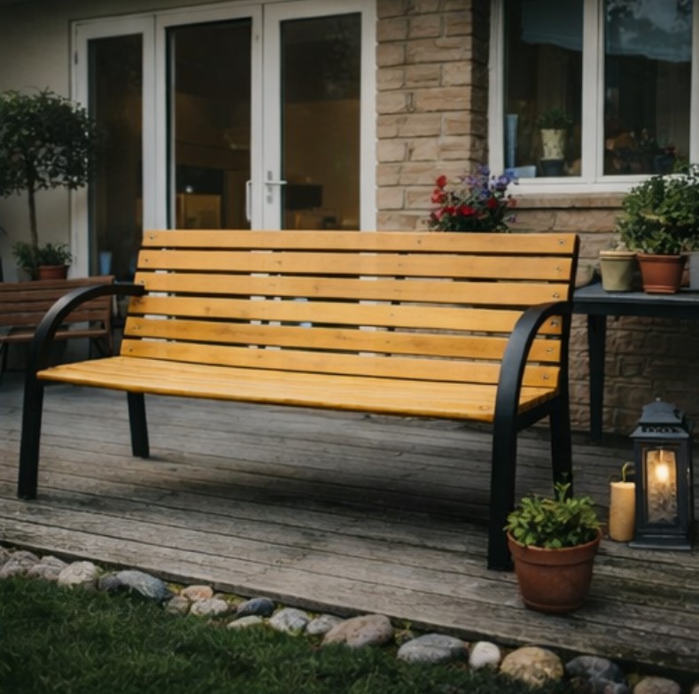 Ławka ogrodowa RODOS 2 drewniana z oparciem